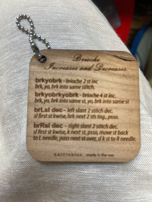 Katrinkles Brioche increases/decreases wooden tag