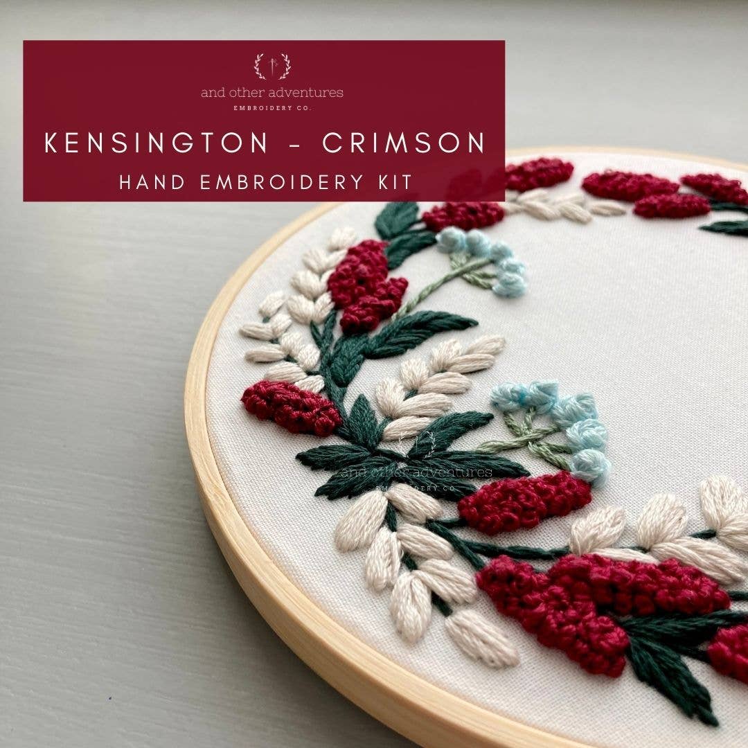 Hand Embroidery Kit - Kensington Crimson