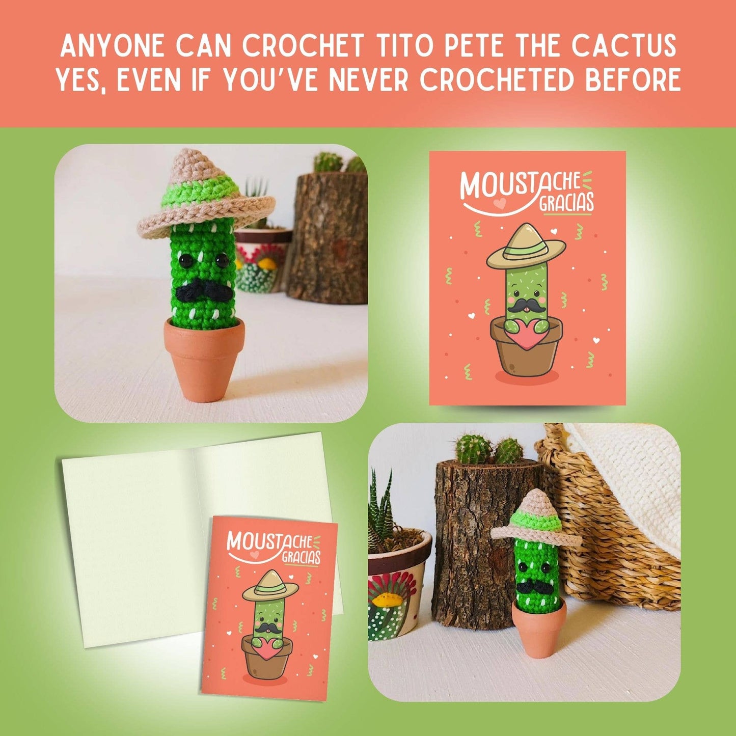 Thank You Card & Cactus Crochet Pattern