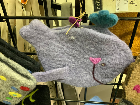 Felted Notions & Needle Bags - Narwhal bag