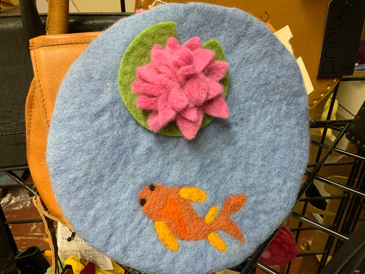 Felted Notions & Needle Bags - Koi pond bag light blue